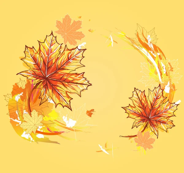 Bakgrund med maple leafs. hösten blad bakgrund. — Stock vektor