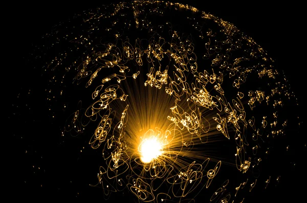 Movimento óptico de fibra dourada — Fotografia de Stock