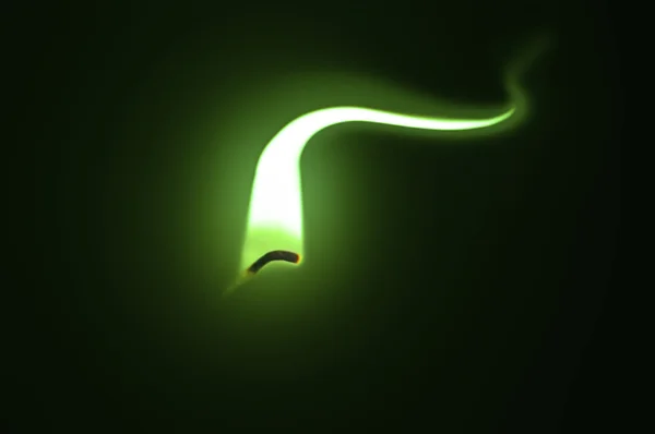 Green Flame illusion. — Stock Photo, Image