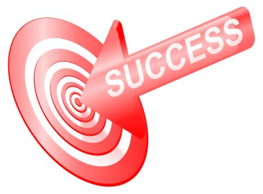 Targetting success. clipart