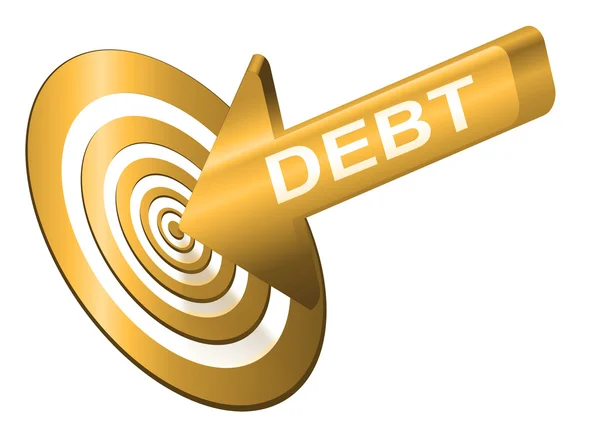 Apunta a la deuda . —  Fotos de Stock