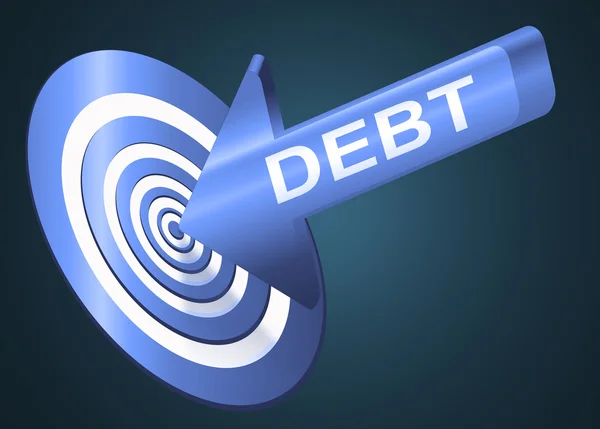 Apunta a la deuda . —  Fotos de Stock