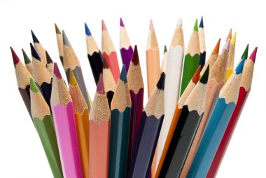 A lot of art pencils sharpened colored paint clipart