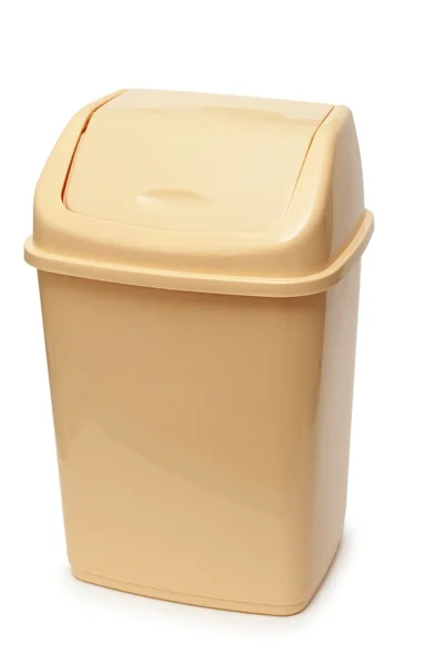 Beige bin with the lid opening — Stock Photo, Image