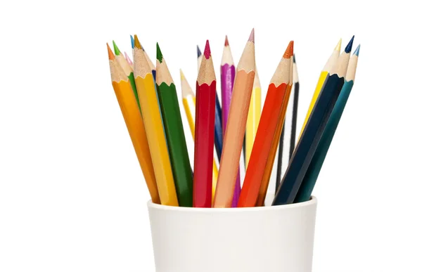 In a white colored pencil cup — Stock Photo, Image