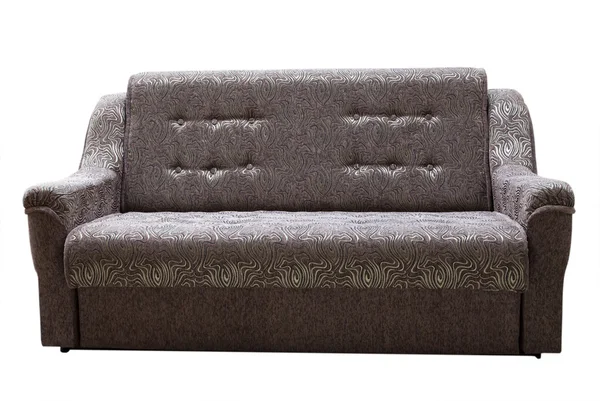 Sofá moderno marrom sobre um fundo branco — Fotografia de Stock