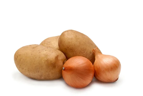 Potatoes and onions — Stock Photo, Image