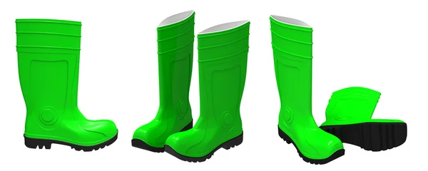 Зеленые резиновые сапоги — стоковое фото