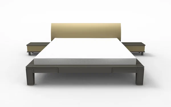Başucu masaları ile yatak — Stok fotoğraf