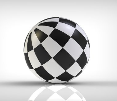 Sphere on a reflecting surface clipart