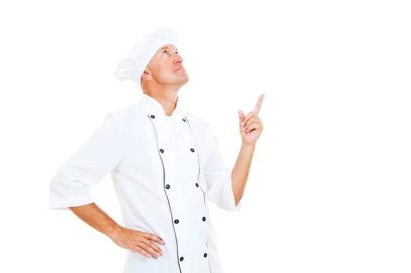 Koch zeigt nach oben — Stockfoto