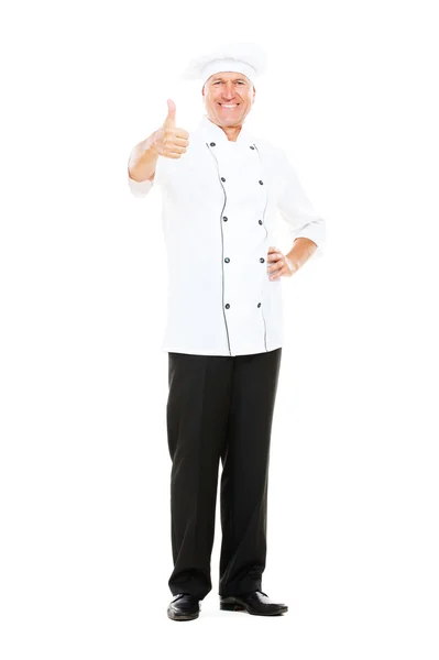Chef mostrando pollici in su — Foto Stock