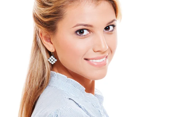 Portret van een smiley Young model — Stockfoto