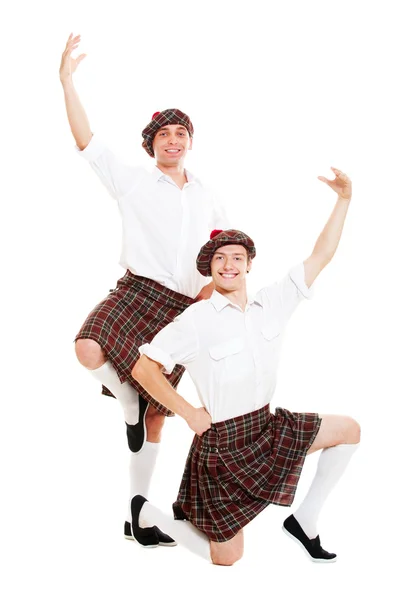 Portrét dvou skotskou tanečníků — Stock fotografie