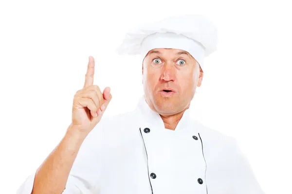 Senior chef-kok hebben het idee — Stockfoto