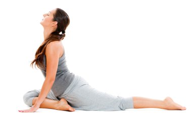 Young woman doing the splits clipart