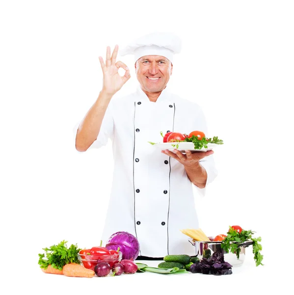 Cook showing ok sign — Stock Photo, Image