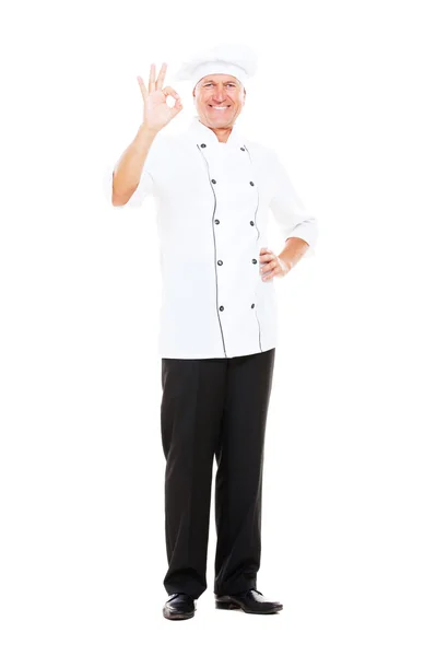 Retrato de comprimento total de cozinheiro sorridente — Fotografia de Stock