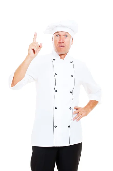 Senior chef-kok hebben een idee — Stockfoto