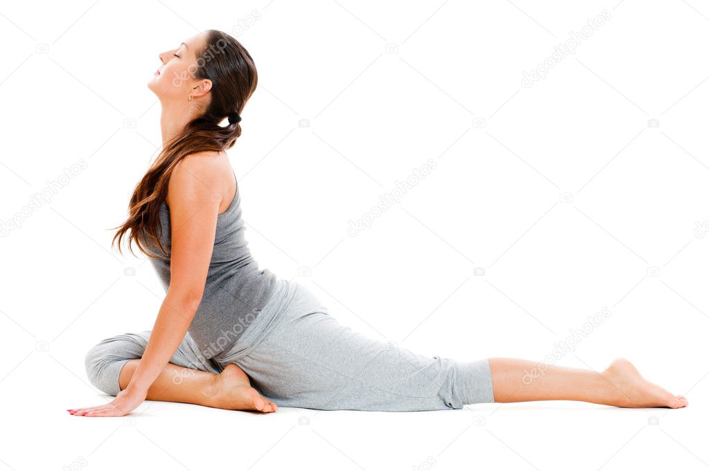 Young woman doing the splits