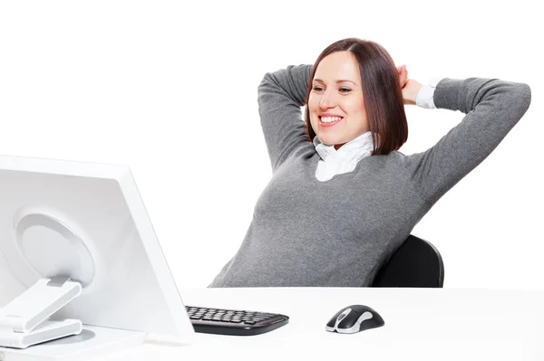 Businesswoman relaxing at workplace — Stock Photo, Image