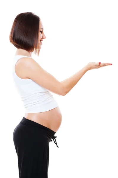 Profil portrait de femme enceinte heureuse — Photo