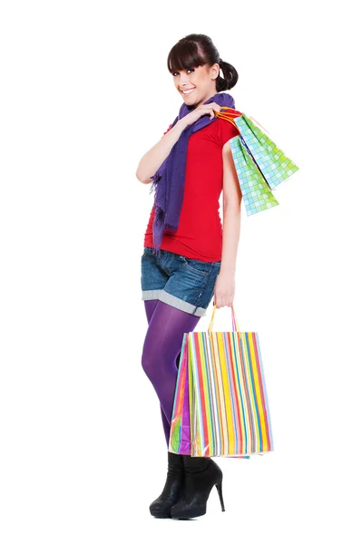 Mujer con bolsas de compras — Foto de Stock