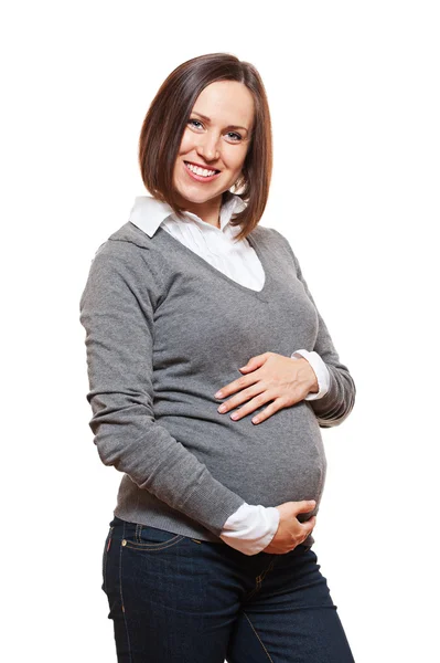 Vidám terhes nő — Stock Fotó