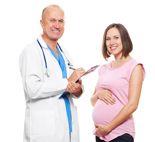 임신 부 및 의사 — 스톡 사진