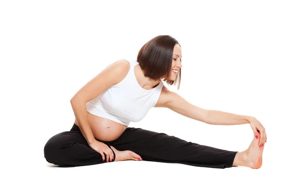 Donna che fa stretching ginnastica — Foto Stock
