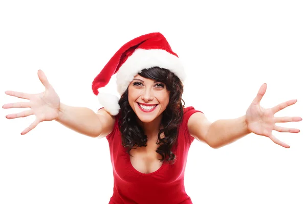 Excited santa girl — Stock Photo, Image