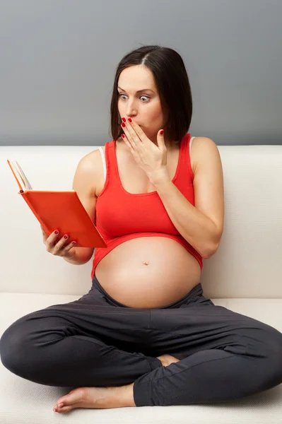 Erstaunte Schwangere — Stockfoto