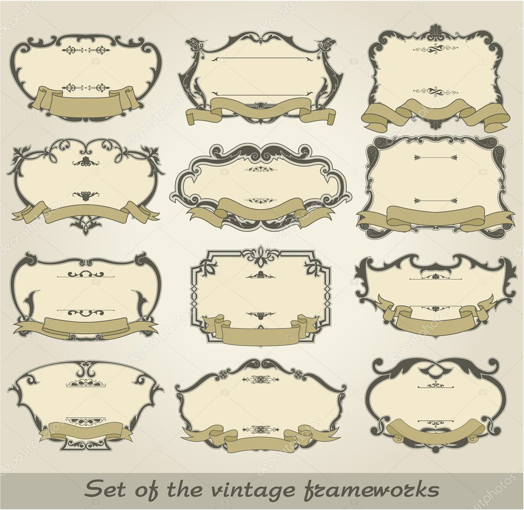 Set of the vintage frameworks
