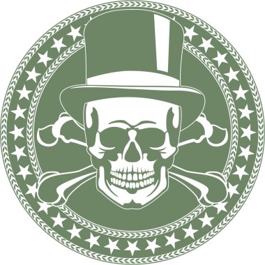 Skull in the cylinder clipart