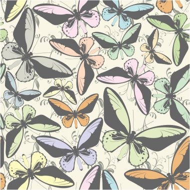 Seamless pattern with butterflies clipart