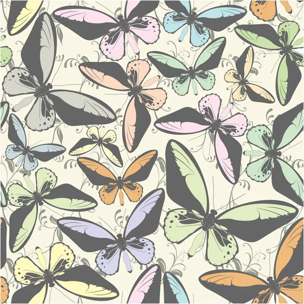 Nahtloses Muster mit Schmetterlingen — Stockvektor