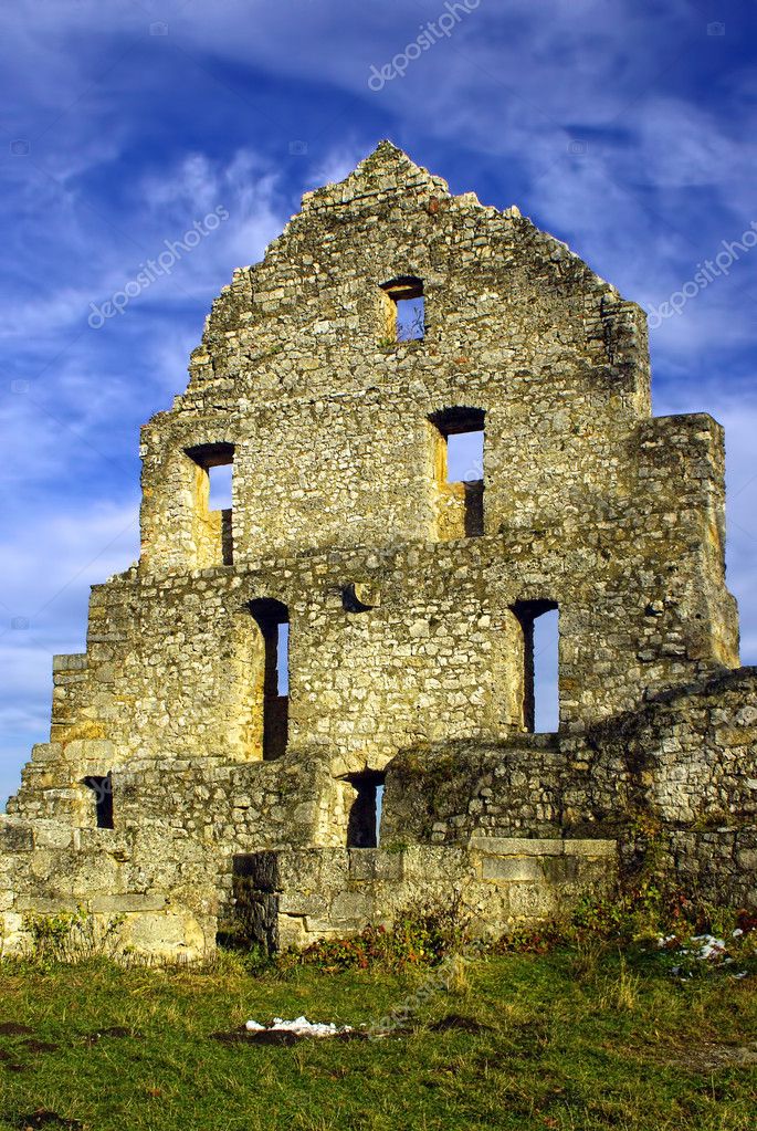 Ruins of an ancient medieval European castle — Stock Photo © Ansebach ...