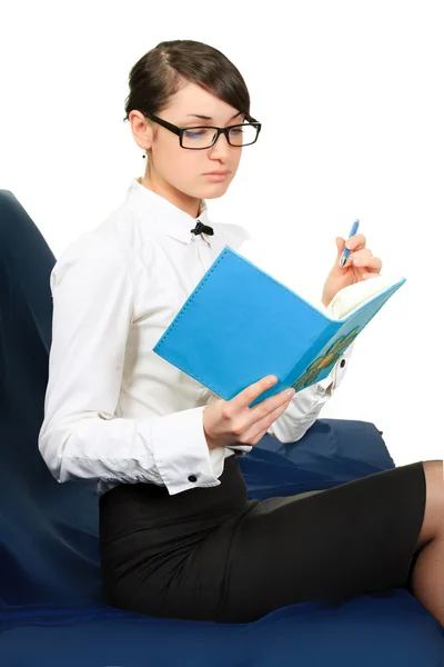 Woman with notebook. close up Stock Photo