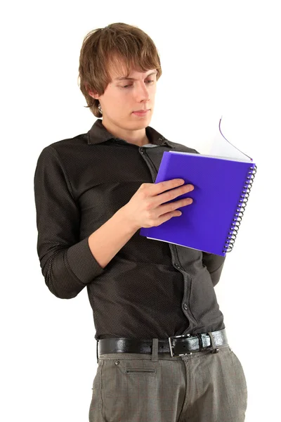 Student a notebook. — Stock fotografie