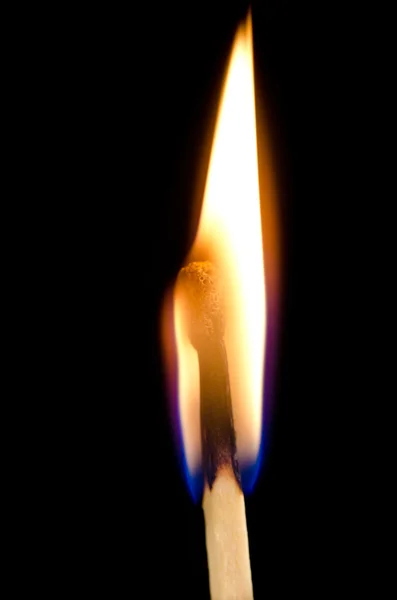 Égő gyufaszál lángja — Stock Fotó