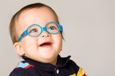 Child with glasses clipart