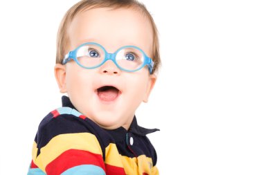 Child with glasses clipart