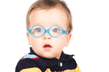 Child with glasses clipart