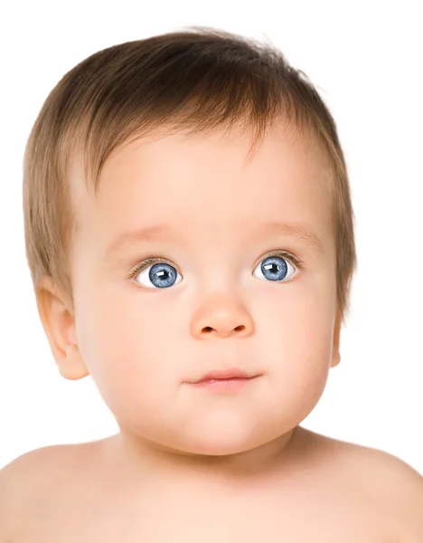 O bebê de olhos azuis, close-up . — Fotografia de Stock