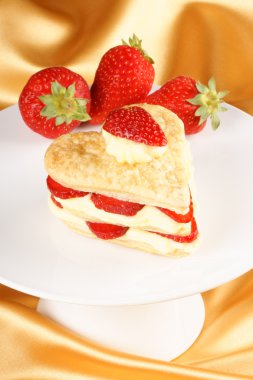 Strawberry and custard millefeuille clipart