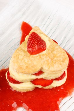 Strawberry and custard millefeuille clipart