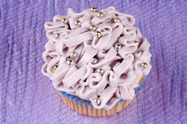 Φανταχτερό φως μοβ cupcake — Φωτογραφία Αρχείου