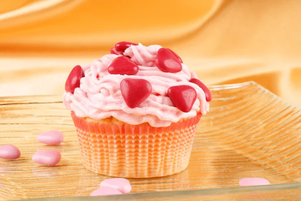 Süslü Sevgililer günü cupcake — Stok fotoğraf