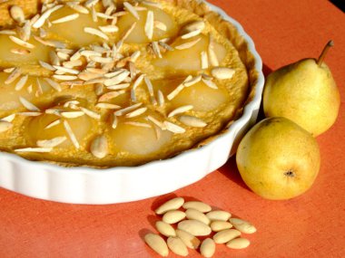 Tart Bourdaloue with ingredients clipart