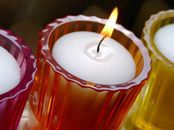 盆栽的蜡烛 — 图库照片